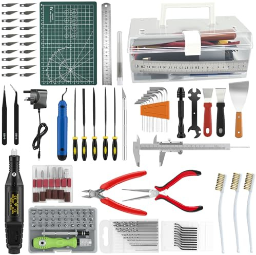 135 Pcs 3D Printer Tool Kit with Box, 3D Printer Accessories Includes Screwdriver, Tweezers, Hand Drill, with Deburring, Carving, Grinding, Cleaning Tools, Printing Tool Set for Effective Maintenance