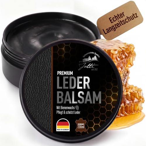 Jotti Lederbalsam Schwarz 200 ml – Premium Lederpflege - angenehmer Duft | Lederjacke, Ledermöbel, Autositze, Schuhe & Taschen – Lederfett Made in Germany seit 1912