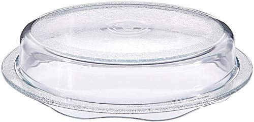 Cuchina Safe 2-in-1 Cover ‘n Cook Vented Glass Microwave Plate Cover and Baking Dish; Easy to Grip for Baking and Serving