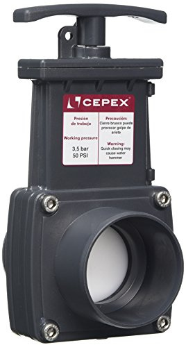 Cepex PVC Zugschieber, 50 mm, grau, 16 x 8 x 9 cm, SB023