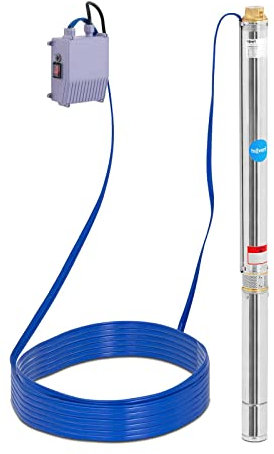 hillvert Pompa Sommersa per Pozzo Elettropompa Sommersa HT-ROBSON-SP750-85 (3.780 l/h, 750 W, Acciaio Inox, Diametro: 70 mm)