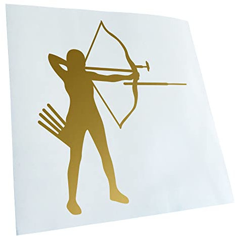 Kiwistar - Autocollant - Tir à l'arc - 24x21cm - or - G24 - Pour voitures, vélos, véhicules, motos, cyclomoteurs, tuning, vitres arrière