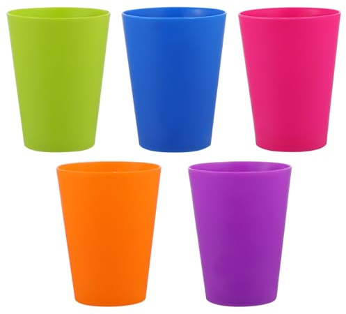 Kisangel 15pcs Colorful Plastic Tumblers Cups Beverage Drinking Cups Reusable Holiday Party Tableware Party Supplies Container 101-200ml (Mixed Color)