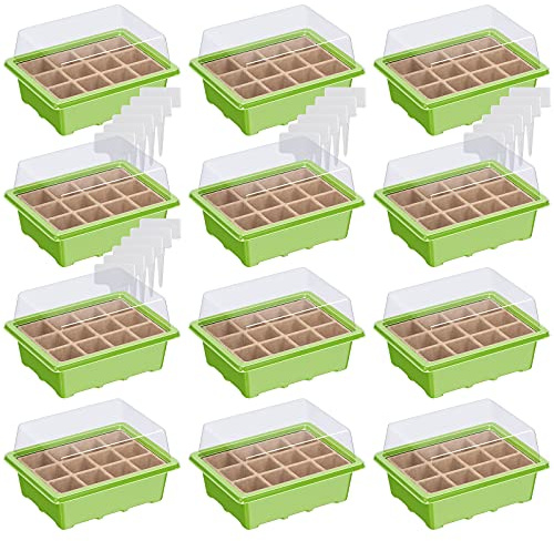 WELLGRO Mini Gewächshaus inkl. 6 Pflanzschilder - für bis zu 12 Pflanzen - ca. 19x14,5x11 cm (LxBxH) je Zimmergewächshaus