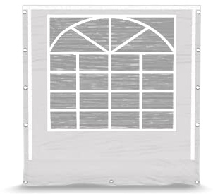 DAS COMPANY Seitenwand PVC 2x2m 4 Stck. Wand mit Fenster 500g/m² Weiß - Pavillon - Plane Wasserdicht - Zeltgarage - Faltpavillon - Gartenpavillon - Lagerzelt - Gartenzelt - Pavillon - Gartenhaus