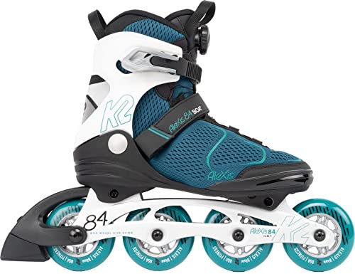 K2 Skates Damen Inline Skates Alexis 84 BOA, Teal - White, 30G0617.1.1.090