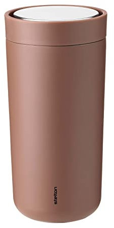 Stelton To-Go Click - Thermobecher, doppelwandige Isolierflasche - Rostfreier, auslaufsicherer Kaffeebecher/Teebecher mit Smart-Click-Deckel - Heiße & kalte Getränke - 0,4 Liter, Farbe: soft rust