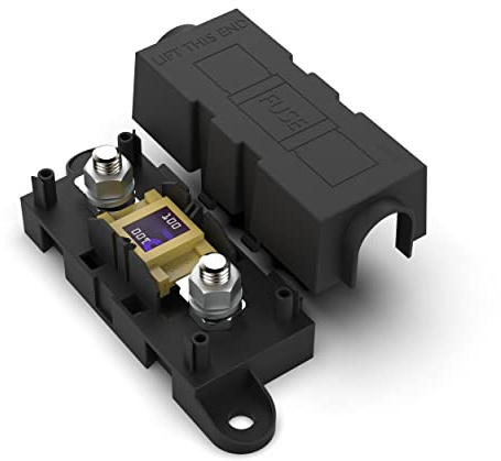 AUPROTEC Sicherungshalter für Mega Sicherungen, 100 A gelb | mit Schutzabdeckung, inkl. Mega Sicherung