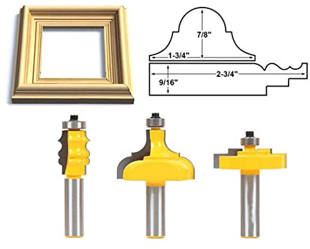 PROPRO 3-teiliges Fräser-Set mit 1,27 cm Schaft, Falzschnitt, Hartmetall, Router Bit