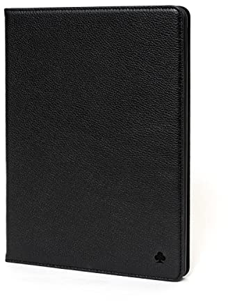 Porter Riley - Lederhülle für iPad mini 7 / Mini 6 (8.3 inch) 2024/2021. Premium Echtleder Standhülle/Cover/Flip (Pures Schwarz)