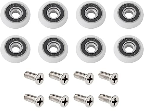 Lot de 8 rouleaux de porte de douche, roulettes de rechange pour porte de douche, salle de douche, à monter soi-même