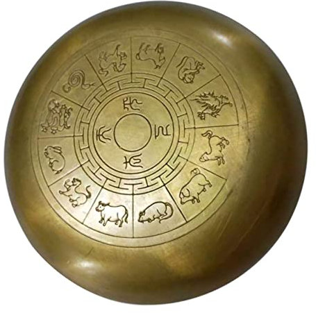 YARNOW Kupfer Tintenbehälter Mit Zodiak Verzierung Klassische Kalligrafie Tintenwasserschale Elegant Verarbeitet Robust Und Vielseitig Für Pinselwäsche Und Dekoration