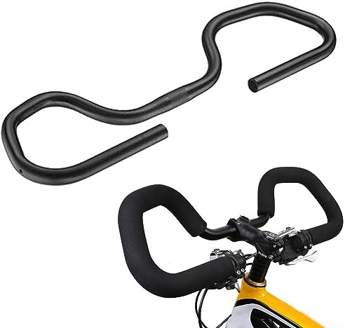 RANRAO Fahrrad-Lenker, Aluminiumlegierung, Schmetterlings-Lenker, 25,4 mm, 580 mm, schwarz, für Trekking, Mountainbike, Rennrad