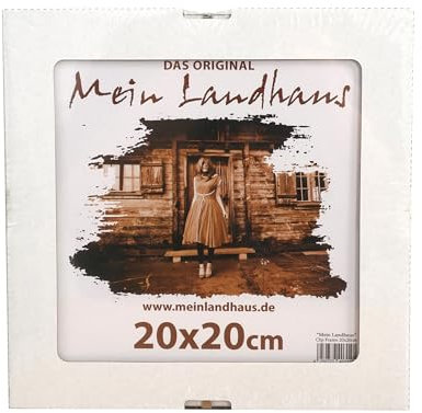 Mein Landhaus rahmenloser Bilderrahmen | 30x30 cm | Cliprahmen mit Echtglas | randloser Bildhalter zum rahmen Ihrer Fotos in horizontaler oder vertikaler Ausrichtung