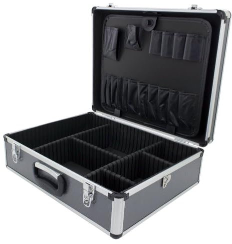 ROC Cases B044 Silver Toolbox Flight Case L460 x W360 x H160mm with Tool Tray and Internal Dividers, Electronics, Photography Storage