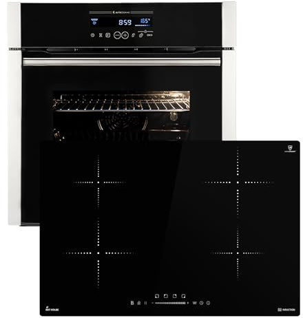 Cuisinière: 60cm Four encastrable EB8016ED + 77cm Plaque Induction IH87704RL | Catalyse | Rôtisserie | Fonction pizza | Gril | Air chaud | Tiroirs télescopiques | Timer automatique | SET8016IH877RL