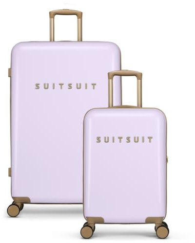 SUITSUIT Kofferset 2 teilig - Handgepäck Koffer - Reisekoffer Groß - Koffer Leicht - Hartschalenkoffer mit TSA-Schloss - Fusion Orchid Bloom