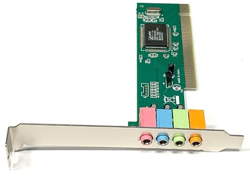 ThtRht PCI Sound Card Adapter with C3DX HSP56 CMI8738 Chipset 4.1 Channel MIC LINE SPK1 SPK2 for PC Computer Desktop Front Rear Panel 3.5mm Plug Socket Audio Microphone Headset Headphone