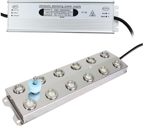 ZYT-DHRUCB Atomizador de 12 Cabezales/Placa atomizadora de Paisaje, Gran Volumen de Niebla de 8,5 l/h/escasez de Agua y fallo de energía, Accesorios para humidificador Industrial,A
