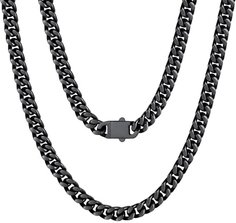U7 Kedja för män kvinnor Miami pansarkedja rostfritt stål halsband chic kubansk länkkedja tung länkkedja hip hop halsband smycken kostym smycken 5/7/9/12 mm bred kedjelängd 45–76 cm valbar, Rostfritt