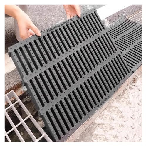 Rejilla de drenaje cuadrada con superficie antideslizante, rejillas de plástico de polímero para drenaje al aire libre, ideal para estacionamientos, garajes, calzadas, patios y sótanos, cubierta de