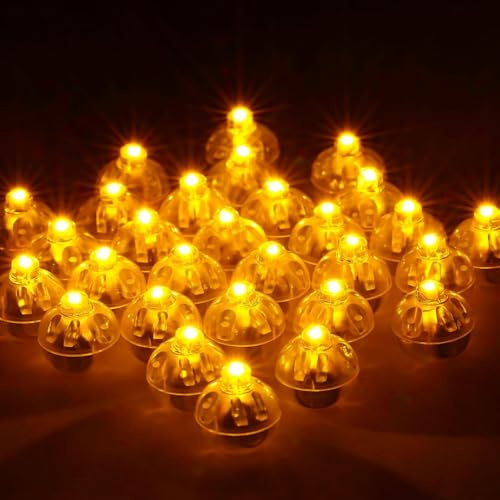 GoldRock LED Ballons Lichter - 50 Stk Mini LED Lichter, Leuchtende Luftballons, Ballonlichter Warmweiß für Geburtstag, Hochzeit, Halloween, Weihnachten, Karneval & Party Deko