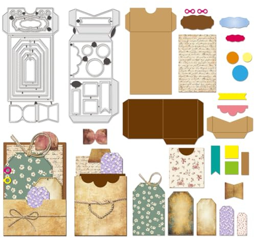 BENECREAT Fustelle per Buste per La Realizzazione di Biglietti, Modello In Acciaio Al Carbonio per Lettere, Fustelle In Metallo per Goffratura, per Carta, Fai Da Te, Scrapbooking, Album, Artigianato