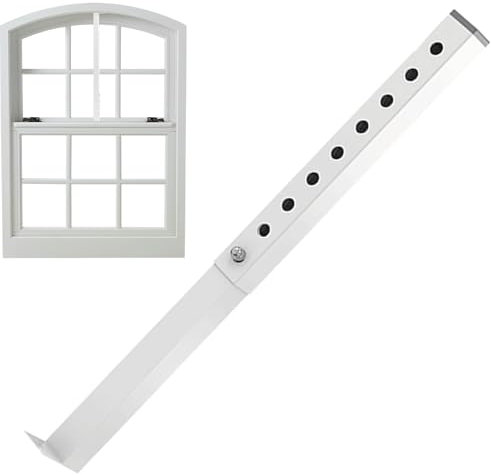 Barra di sicurezza antifurto per porta, finestra regolabile, protezione anti-effrazione, con punte in gomma, 25 – 45 – 42,5 – 82 cm, sicurezza per finestre in cantina, colore bianco, per casa e