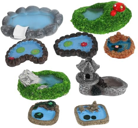 Milisten 9piezas Decoración De Micropaisaje Figuras Miniatura Adornos De De Jardín