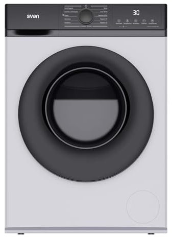 Svan Lavadora 6 Kg Carga Frontal Blanco SL6203AIDV. 1600W, 1200rpm, Motor Inverter, 11 Programas, Función Stop&Go, Tambor Diamante, Clase de Eficiencia Energética A