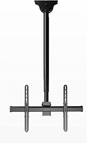 Supporto TV Universale, Multifunzione, da soffitto, con Movimento Completo, Adatto alla Maggior Parte dei televisori LED a Schermo Piatto e curvi da 32-70 Pollici, carico Massimo Fino a 50 kg, su