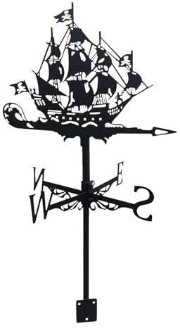 Wetterfahnen Aus Metall, Wetterhahn Wetterfahne Schiff, Windmühle Metall Garten Wetterfest Windrad Gartenskulptur Aus Edelstahl, Segelboote Zur Dekoration Im Außenbereich Für Segelboote Zur Dekoration