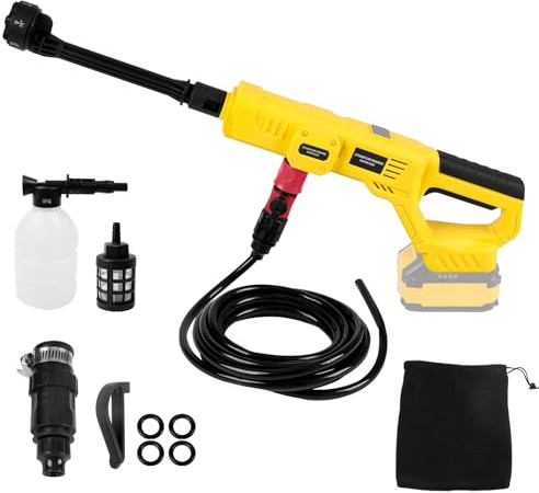 Nettoyeur Haute Pression sans Fil pour Batterie Dewalt 20 V, 21 000 TR/Min, 1000 psi, Nettoyeur Haute Pression Portable avec buse 6 en 1 et Pot en Mousse pour Nettoyage de Voiture, clôture, Sol