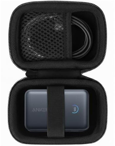 Khanka para Anker Nano Power Bank,10.000mAh 45W(‎A1638) Powerbank Estuche Rígido de Viaje, Funda de Almacenamiento para Batería Compacta Anker Nano 45W MAX, Solo Funda (Negro)