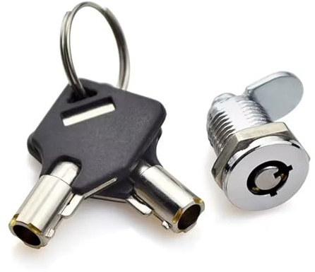 Mini cerradura de leva tubular de dos vías con llave extraíble tras girar for cerradura de gabinete de máquina expendedora, 1 unidad