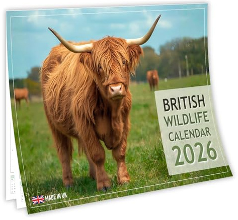British Wildlife Calendar 2026 – A4 Wall Calendar, A3 When Open, British Animal Photography, Home or Office Calendar, Premium 150gsm Paper, UK Bank Holidays, Bonus Dates Page, Made in the UK