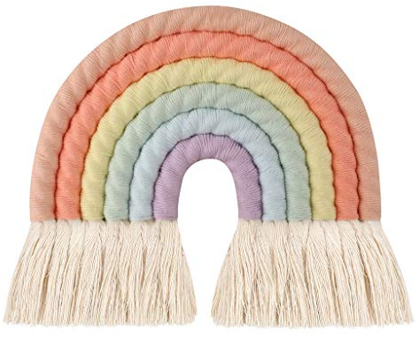 Guaber Tissage D'ornements Arc-en-Ciel Accessoires De Décoration De Maison Modernes Pendentifs Tissés À La Main pour Chambre À Coucher Crèche Chambres D Macramé Lune Tenture Murale