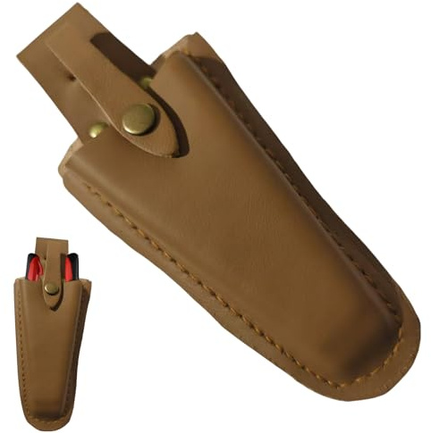 Secateurs Holster, Tool Holster, Tool Belt Pouch Leather Durable for Pruners,Fits 3-Inch Tool Belts, Snap Closure, Hook for Easy Hanging, Ideal Gardening Gift for Men, Dad, Husband
