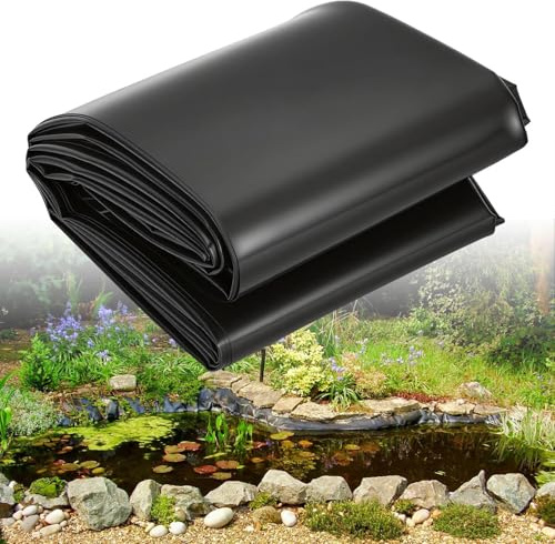 Vkechh Teichfolie 3x4m, Schwarz 0,2mm HDPE, Robuste Teichplane Für Große Flächen, Geeignet Für Teiche, Reservoirs Und Umweltprojekte Im Garten