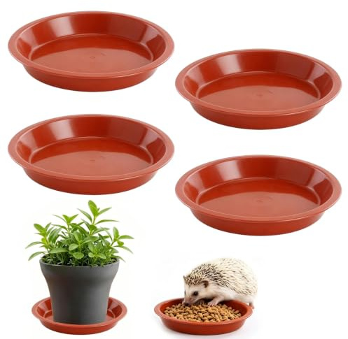 4 Stück Hedgehog Food & Water Bowl 13cm Breite Low-Profile 2cm Tiefe Design, Wetter & Frostbeständig, geeignet für Outdoor Wildlife Garden Verwendung