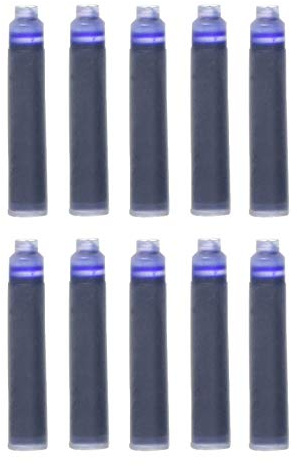 Xezo Lot de 10 cartouches d'encre bleue pour stylo-plume, taille standard internationale/européenne.