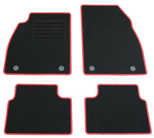 AD Tuning HG13166-ROT Fußmatten Set (4teilig) Schwarz Rot Autoteppiche Matten