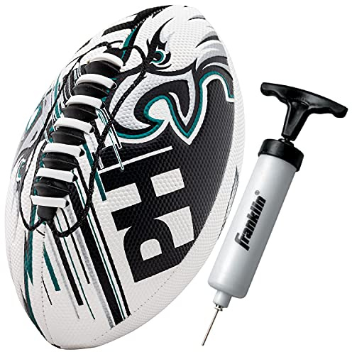 Franklin Sports NFL Philadelphia Eagles Football - Youth Mini Football - 8.5 Junior Size Ball - SPACELACE Easy Grip Texture- Perfect for Kids