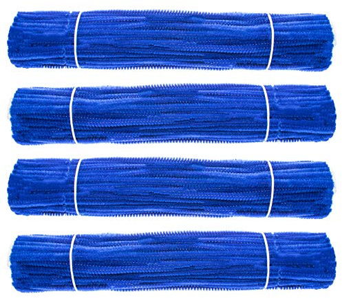 Waycreat 400 piezas limpiadores de pipas, tallo azul de chenilla para manualidades, decoración (6 mm x 12 pulgadas)