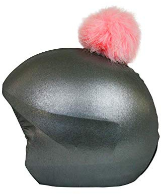 Coolcasc Universal-Schutzhülle für Helme, exklusiv, Grau Pon-Pon, Rosa