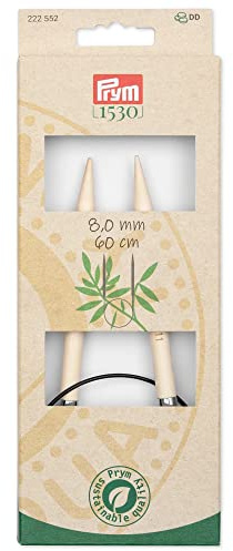 Prym 222552 Rundstricknadel Prym 1530, Bambus, 60cm, 8,0mm, Holzfarben