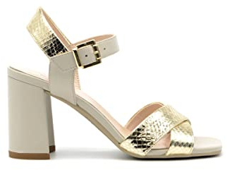 Nero Giardini E218451DE Sandali Donna in Pelle - Platino 38 EU