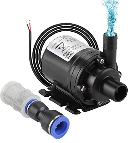 HSEAMALL DC 12V Mini bomba de agua con filtro ,Bomba de agua sumergible sin escobillas Bomba anfibia para estanque acuario de peces para estanque acuario de peces fuente solar circulación de agua