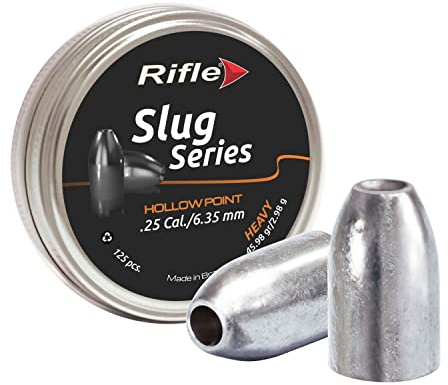 Rifle Heavy Hollow Point Slug Air Gun Pellets | .25 Caliber | 6.35 mm | 45.98 gr | Slug Designed for Target Shooting and Hunting | 125 Count