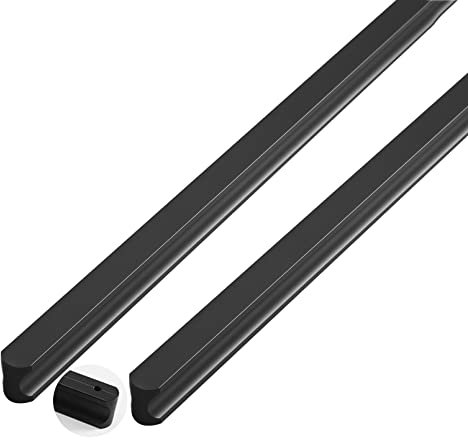 2 Stück Profilgriff Aluminiumlegierung Schrankgriffe Möbelgriff SchubladenKnöpfe Türgriff Zugknöpfe für Schlafzimmer Küche Kleiderschrank (Länge 600mm,Schwarz)